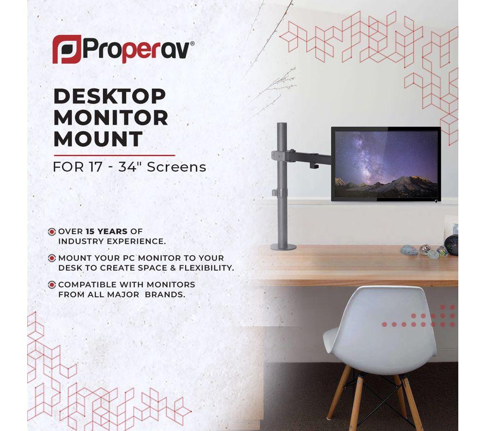 PROPERAV Swing Arm Full Motion 17-34" Monitor Desk Mount image number 4 of 17