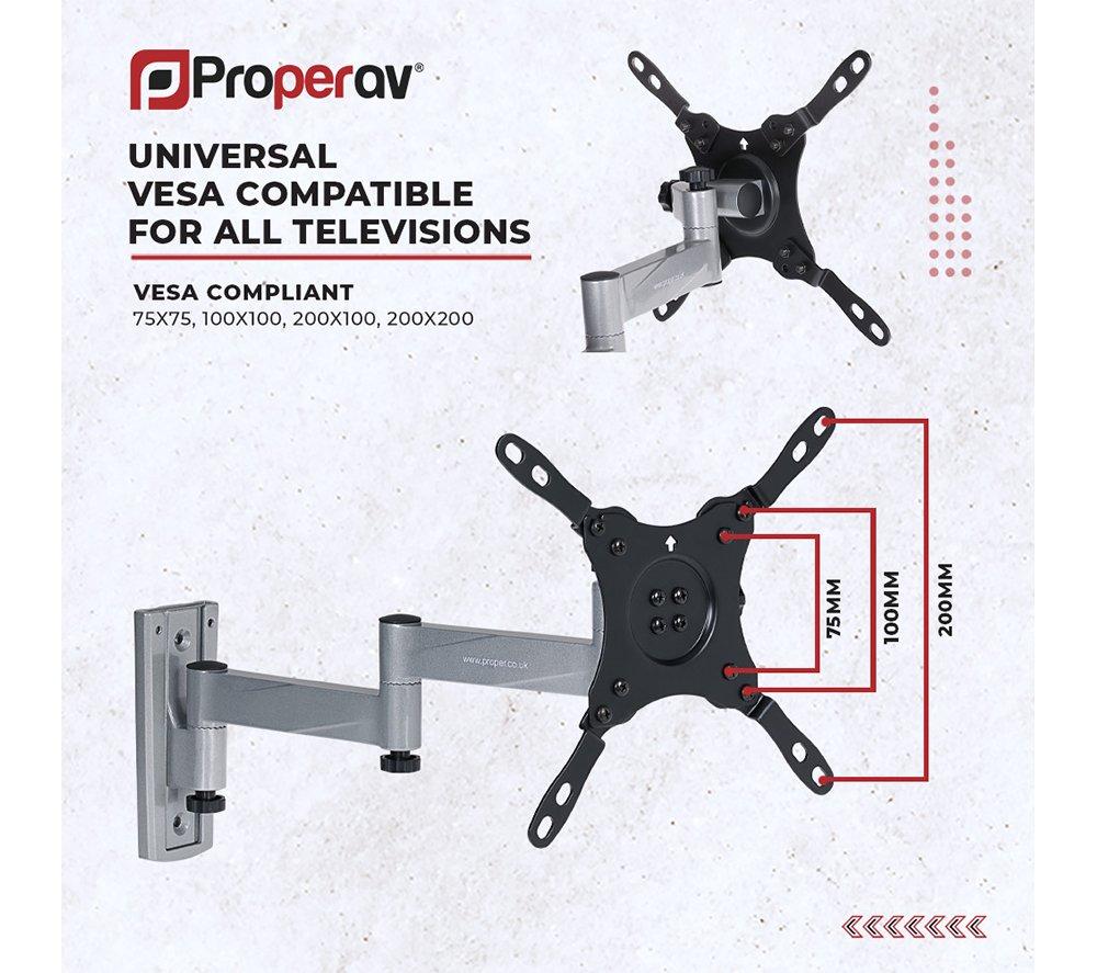 PROPERAV TV-A1822S Full Motion 13-43" TV Bracket image number 4 of 10