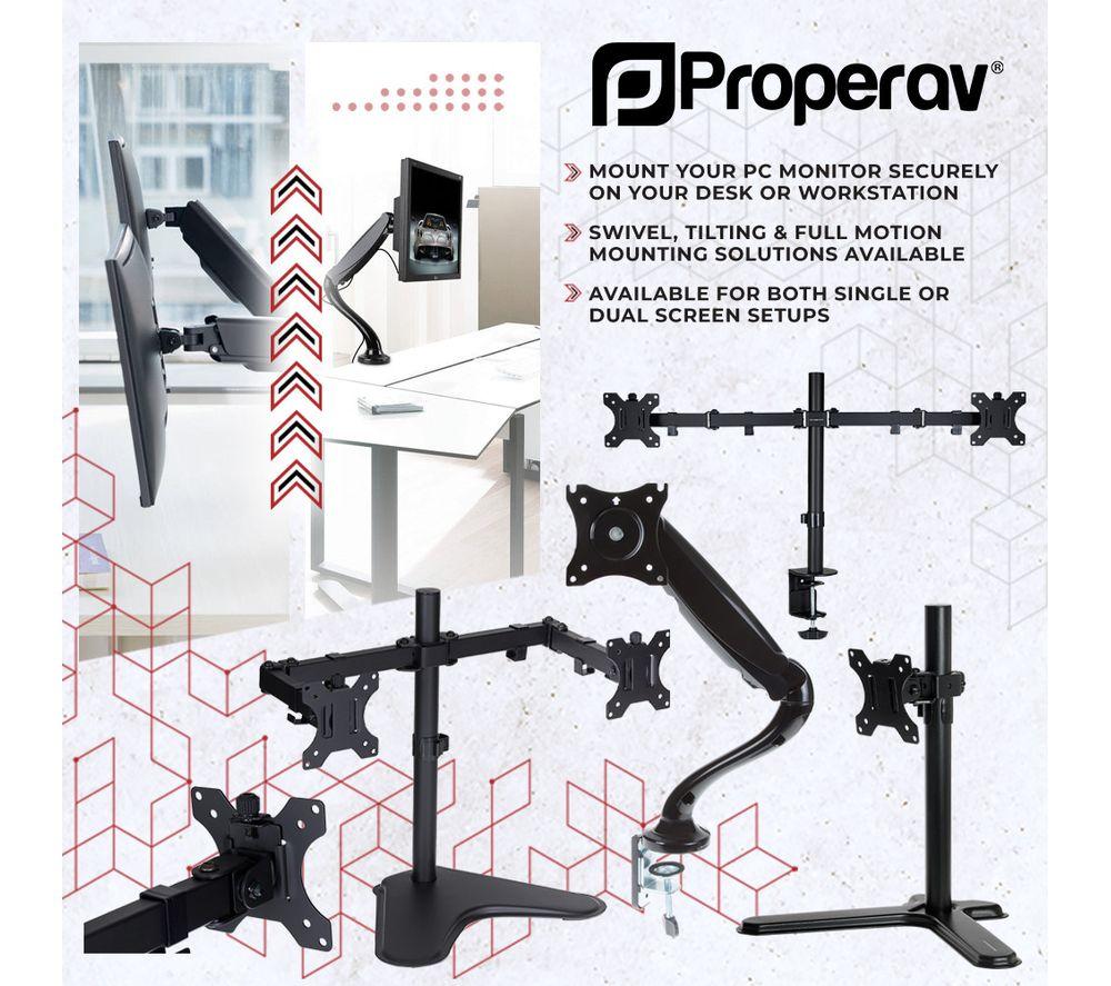PROPERAV PB096 Dual Arm Full Motion 17-32" Monitor Desk Mount image number 6 of 8