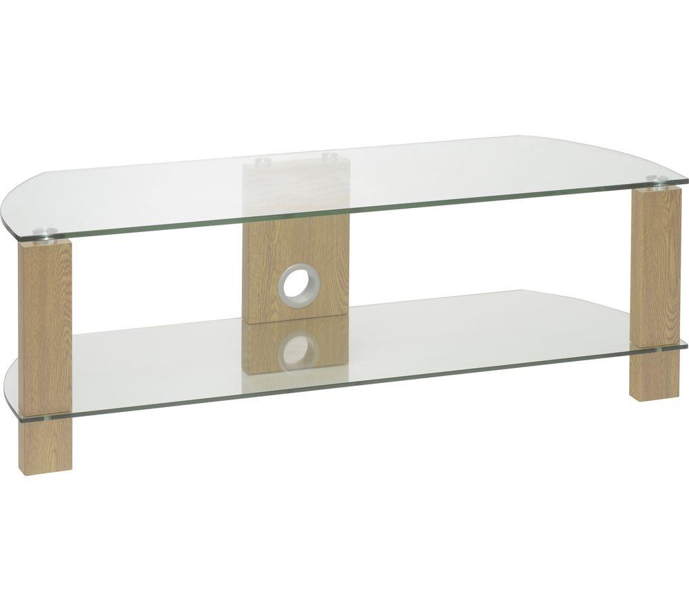 Oak and deals glass tv stand