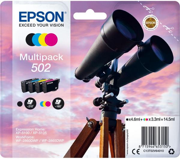 EPSON Binoculars 502 Cyan, Magenta, Yellow & Black Ink Cartridges - Multipack image number 0