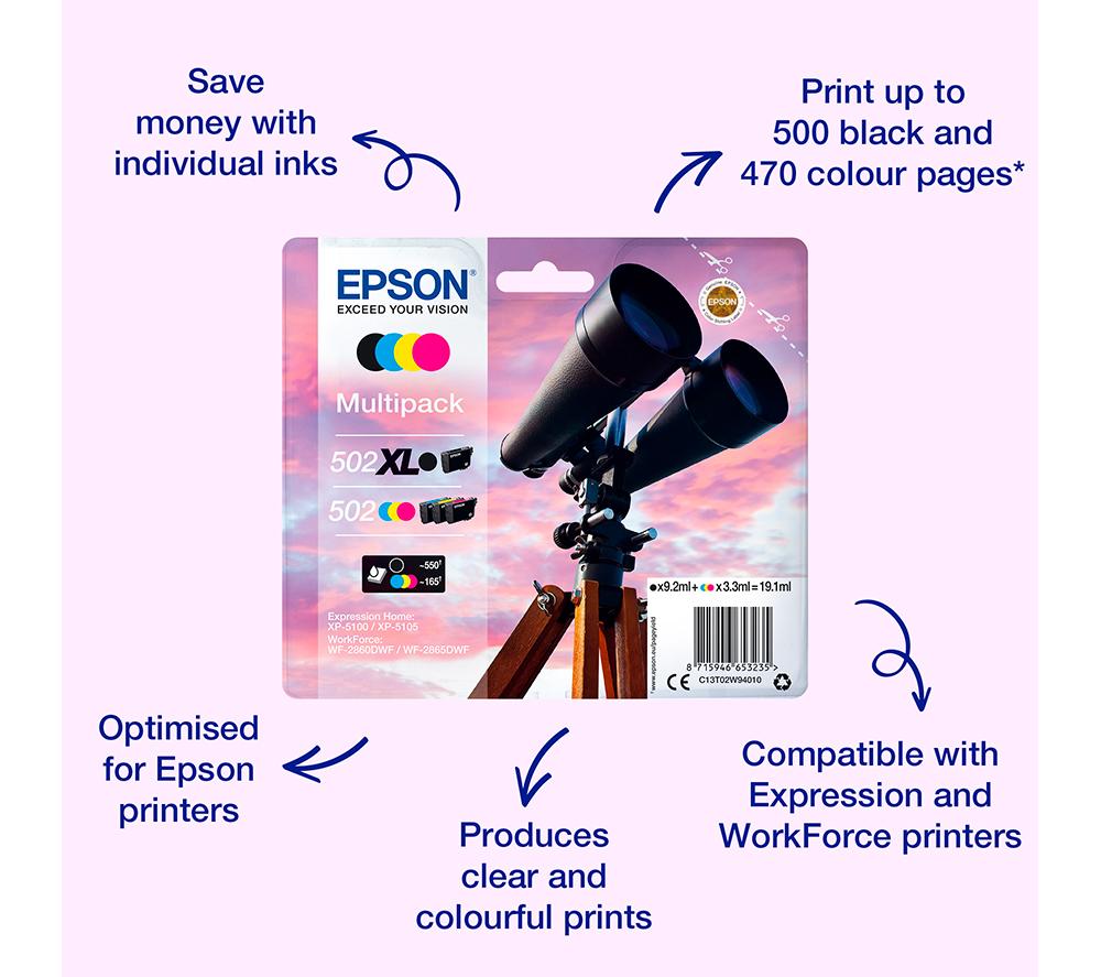 Buy EPSON Binoculars 502 Cyan, Magenta, Yellow & Black Ink