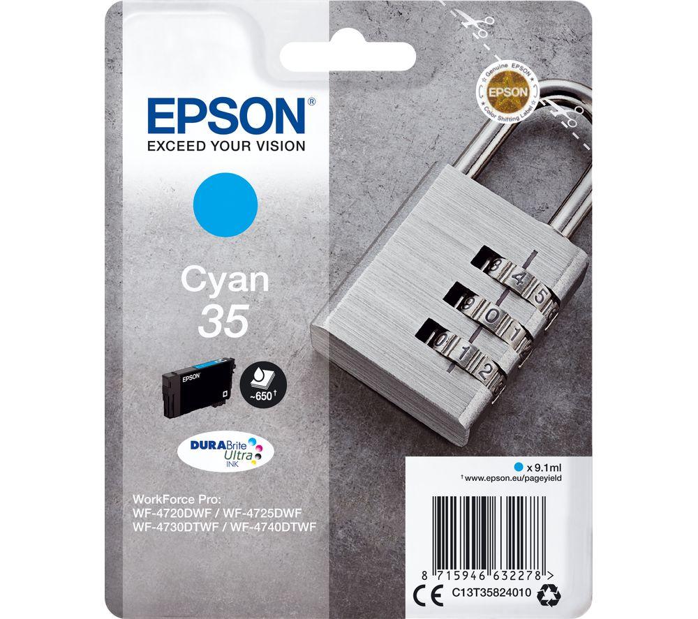 Click to view product details and reviews for Epson 35 Padlock Cyan Ink Cartridge Cyan.