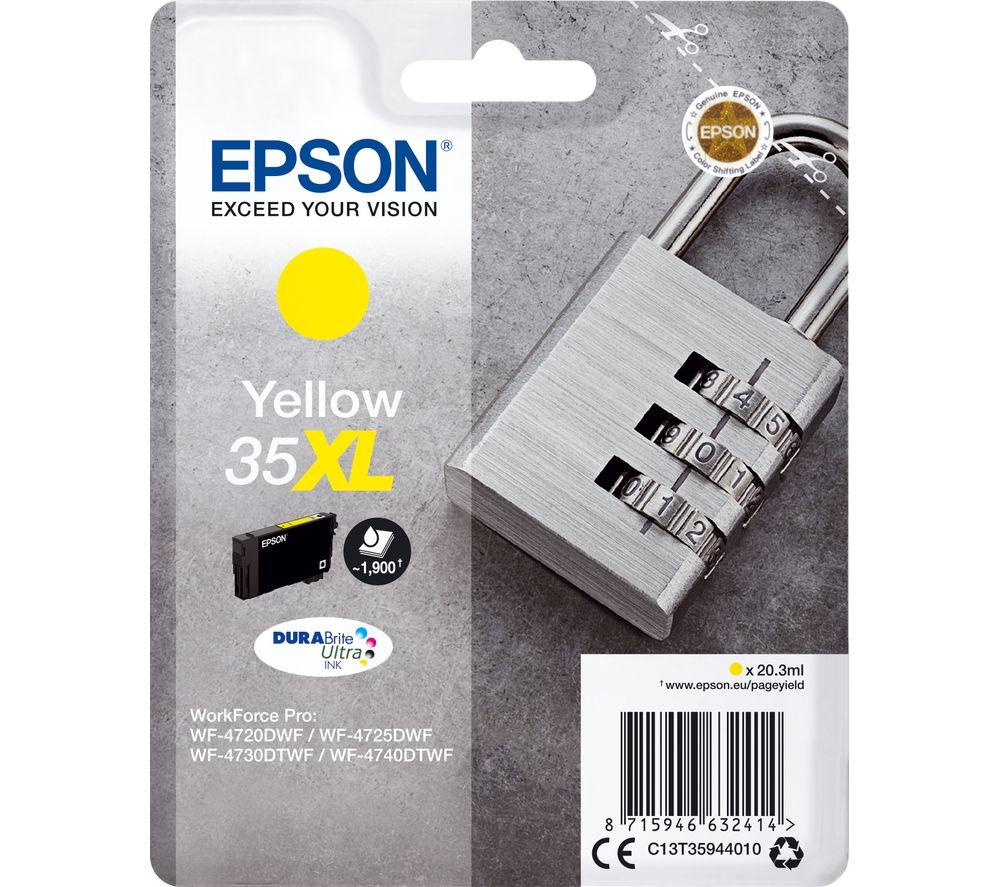 EPSON 35 Padlock XL Yellow Ink Cartridge, Yellow