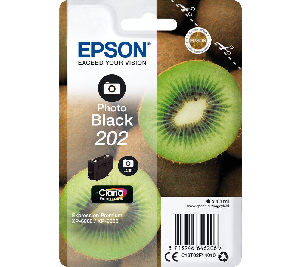 Epson 202 Kiwi Photo Black Ink Cartridge, Black