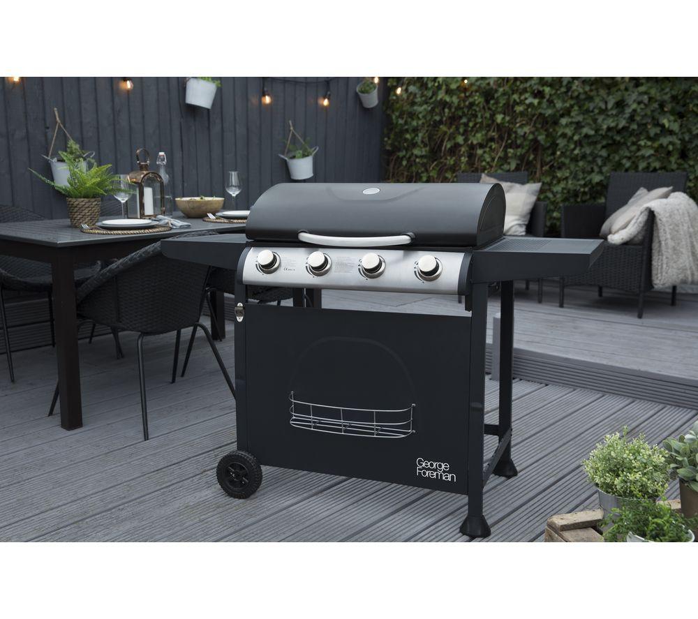 GEORGE FOREMAN GFGBBQ4B Portable 4 Burner Grill Gas BBQ - Black image number 6 of 20