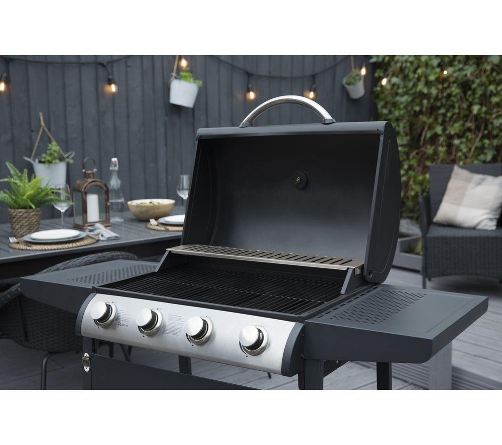 GEORGE FOREMAN GFGBBQ4B Portable 4 Burner Grill Gas BBQ - Black image number 7 of 20