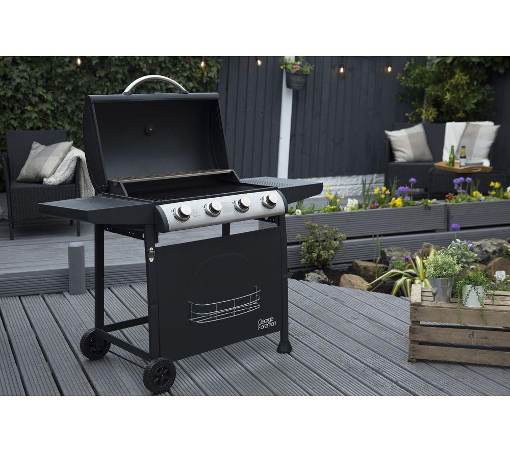 GEORGE FOREMAN GFGBBQ4B Portable 4 Burner Grill Gas BBQ - Black image number 8 of 20