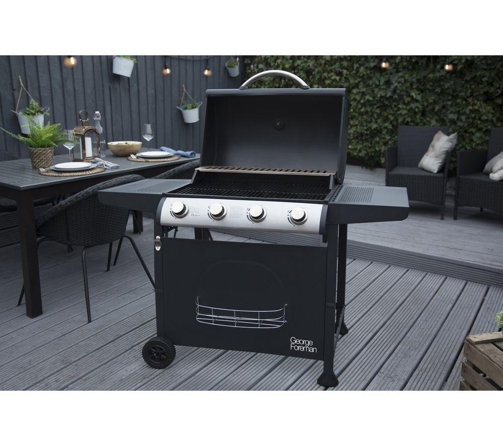 GEORGE FOREMAN GFGBBQ4B Portable 4 Burner Grill Gas BBQ - Black image number 9 of 20