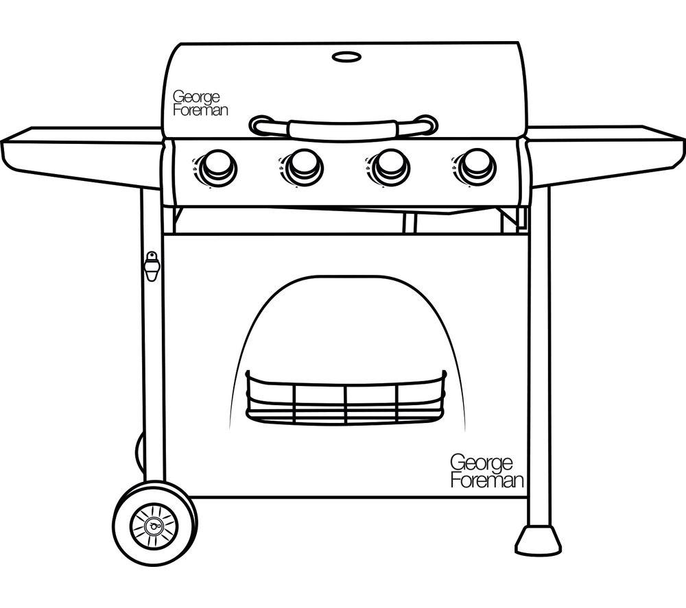 GEORGE FOREMAN GFGBBQ4B Portable 4 Burner Grill Gas BBQ - Black image number 11 of 20