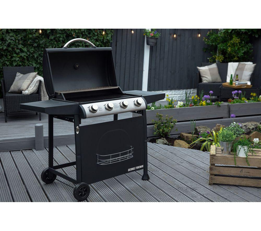 GEORGE FOREMAN GFGBBQ4B Portable 4 Burner Grill Gas BBQ - Black image number 15 of 20