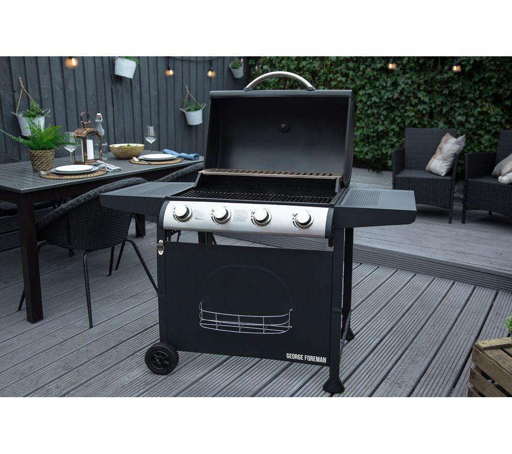GEORGE FOREMAN GFGBBQ4B Portable 4 Burner Grill Gas BBQ - Black image number 16 of 20