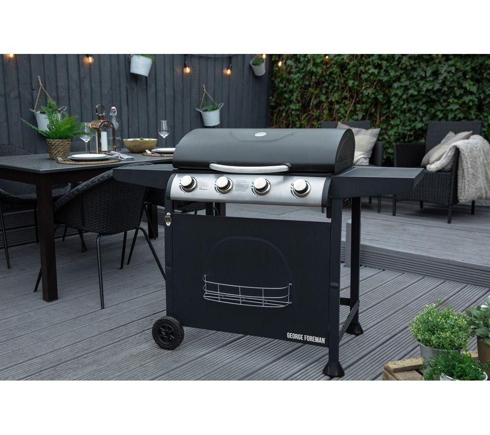 GEORGE FOREMAN GFGBBQ4B Portable 4 Burner Grill Gas BBQ - Black image number 19 of 20