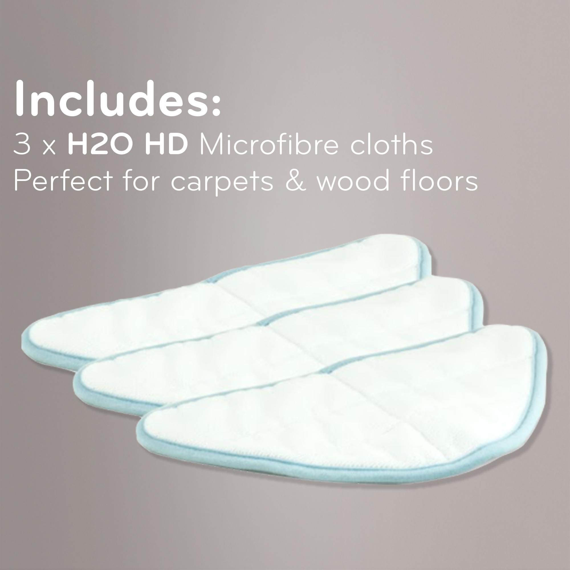 H2O HD Steam Mop & Steam Cleaner Microfibre Cloths - Pack of 3 image number 2 of 3