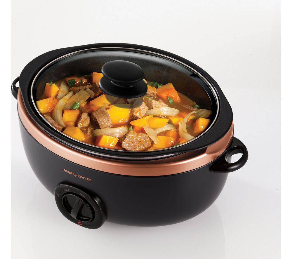 Morphy richards sear and stew slow 2025 cooker 460016 black and rose gold