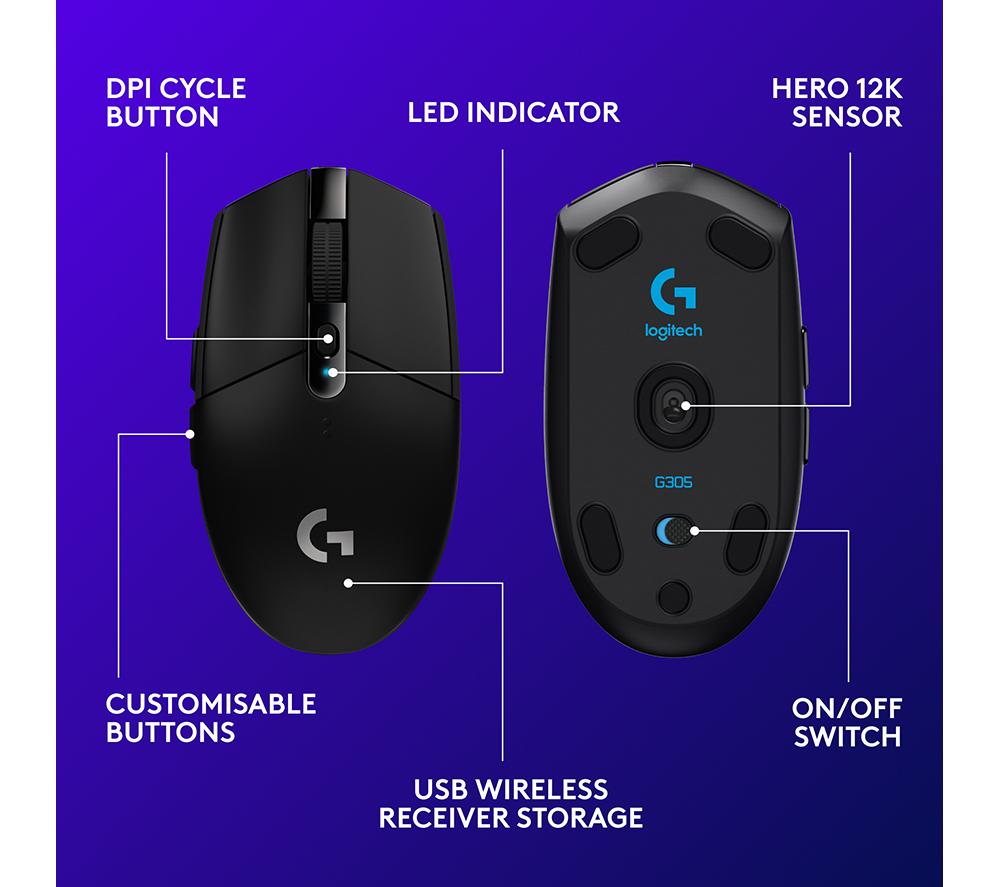 LOGITECH G305 Lightspeed Wireless Optical Gaming Mouse image number 6 of 11