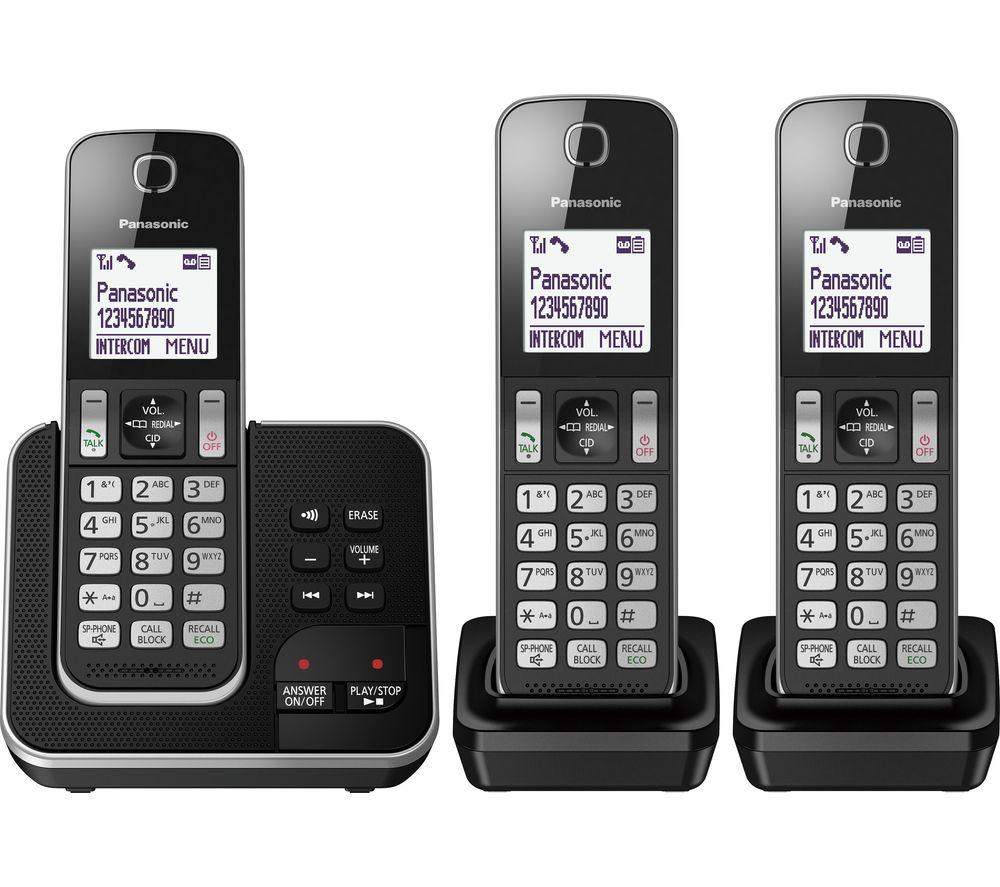 PANASONIC KX-TGD623EB Cordless Phone - Triple Handsets