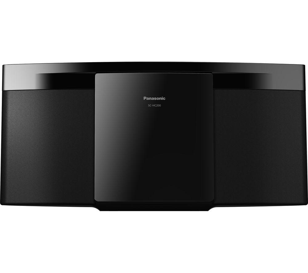 PANASONIC SC-HC200EB-K Bluetooth Flat Panel Hi-Fi System - Black, Black