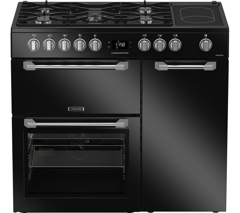 LEISURE PR100F530K 100 cm Dual Fuel Range Cooker - Black, Black