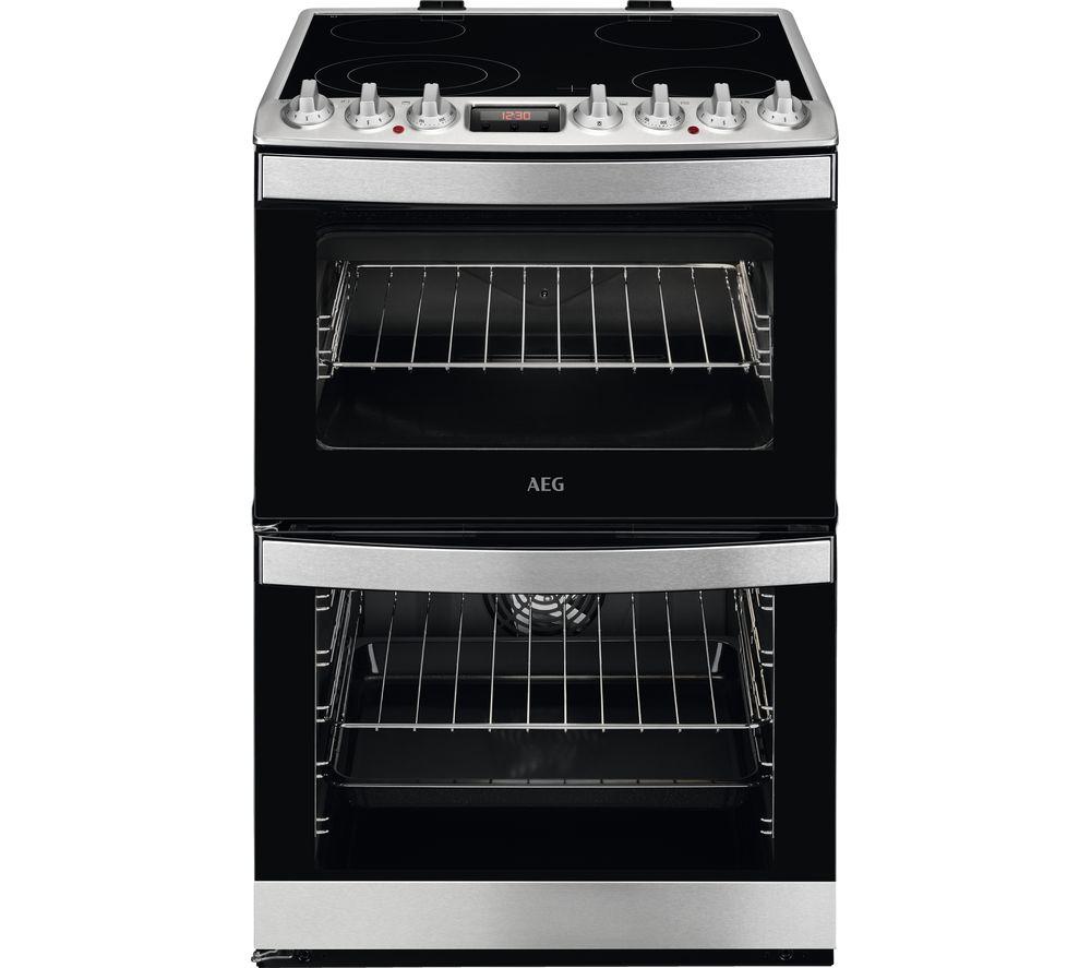 Image of AEG CCS6741ACM 60 cm Electric Ceramic Cooker - Stainless Steel, Stainless Steel