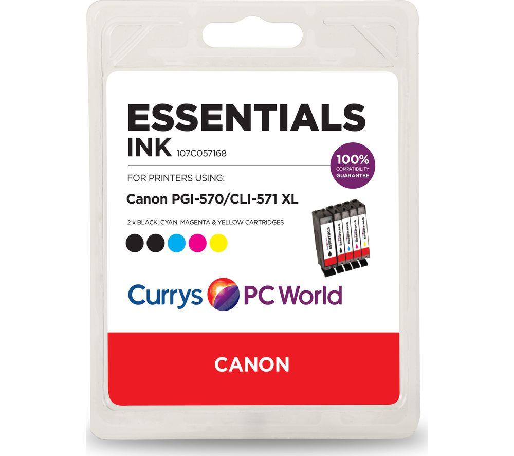 ESSENTIALS Canon 570XL & 571XL Cyan, Magenta, Yellow & Black x 2 Ink Cartridges - Multipack, Black,Y