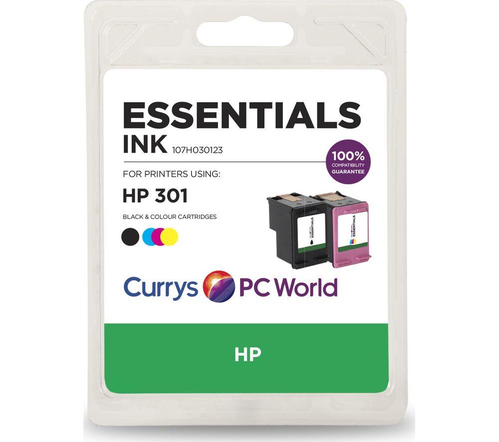 ESSENTIALS HP 301 Combo Black & Tri-colour Ink Cartridges, Black & Tri-colour