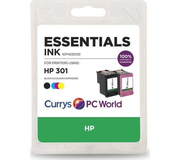ESSENTIALS HP 301 Combo Black & Tri-colour Ink Cartridges image number 0