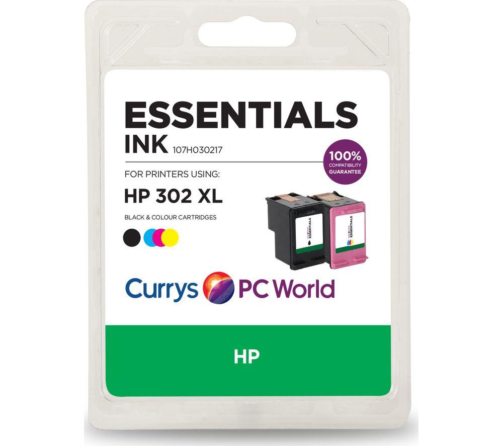ESSENTIALS HP 302XL Black & Tri-colour Ink Cartridges, Black & Tri-colour