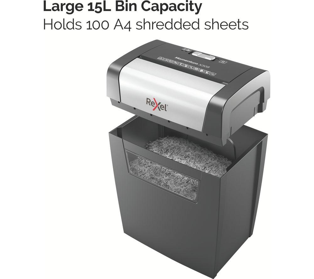 REXEL Momentum X308 2104570 Cross Cut Paper Shredder image number 8 of 12
