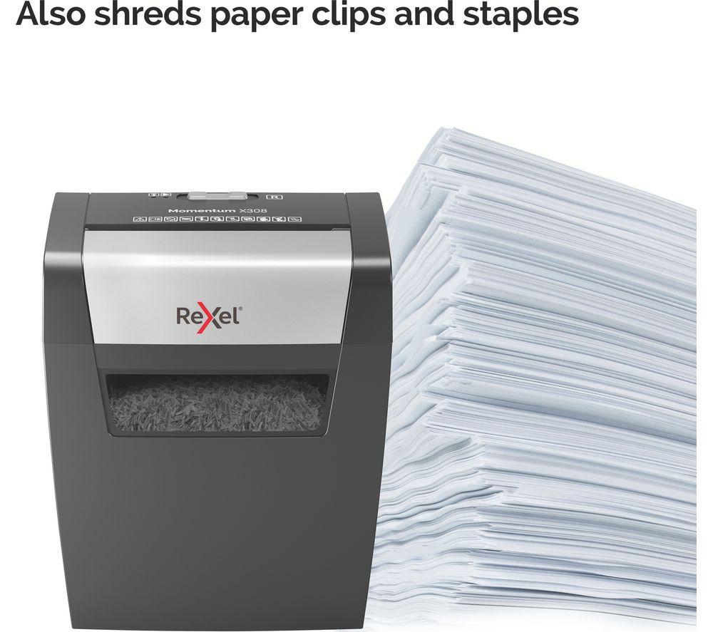REXEL Momentum X308 2104570 Cross Cut Paper Shredder image number 9 of 12