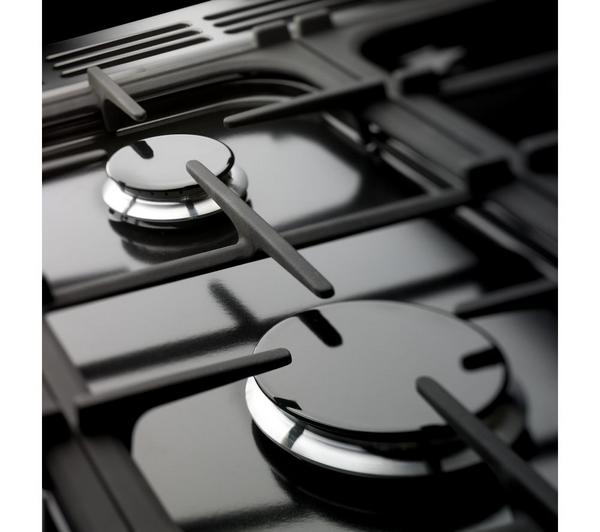 RANGEMASTER Kitchener 100 cm Dual Fuel Range Cooker - Black & Chrome image number 2