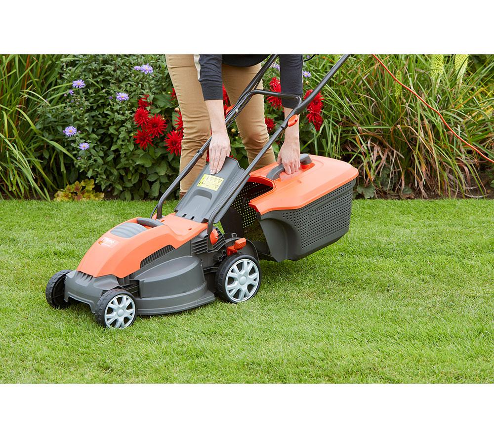 FLYMO Speedi-Mo 360C Rotary Lawn Mower - Orange & Grey image number 7 of 9