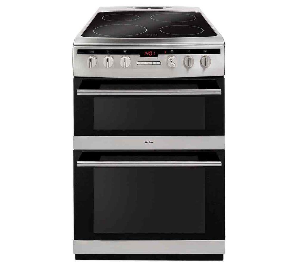AMICA AFC6550SS 60 cm Electric Ceramic Cooker - Stainless Steel, Stainless Steel