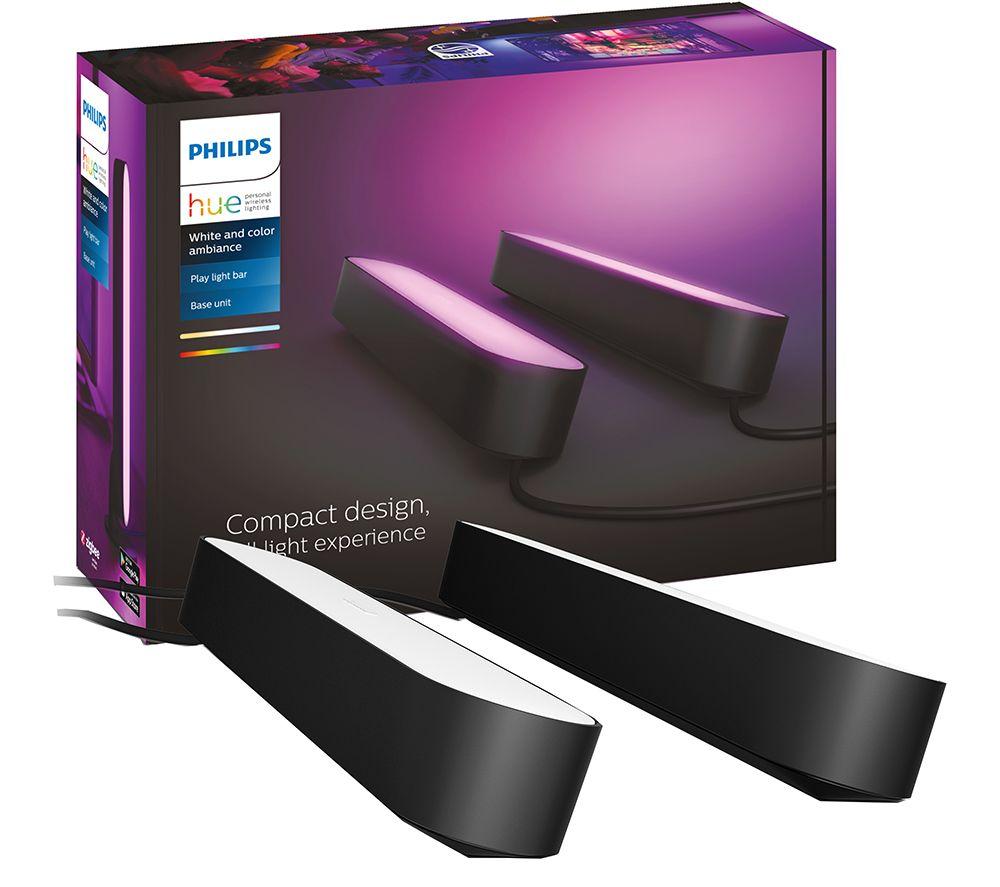 PHILIPS HUE Play White & Colour Ambiance Smart Light Bar - Black, Twin Pack