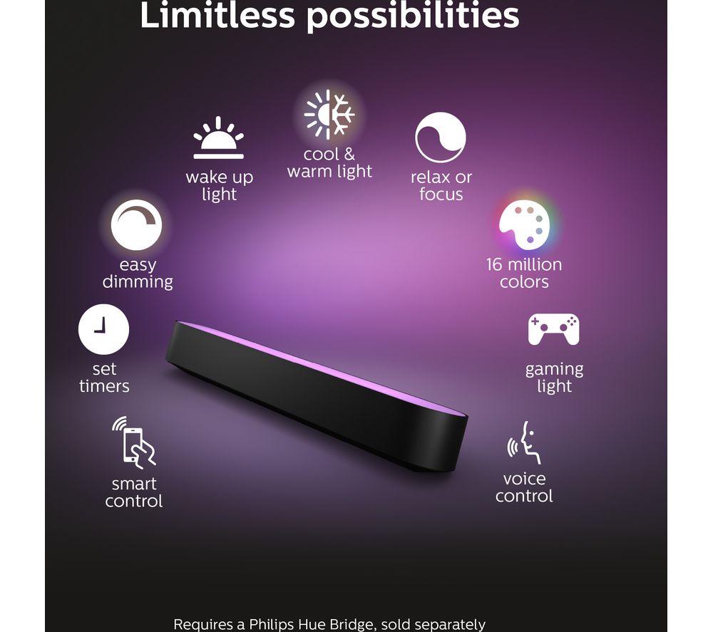 PHILIPS HUE Play White & Colour Ambiance Smart Light Bar - Black, Twin Pack image number 4 of 13