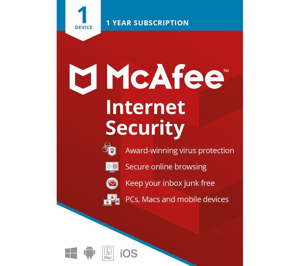 MCAFEE Internet Security - 1 year for 1 device