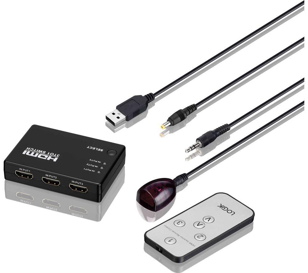 3 Port HDMI Auto Switch w/ IR Remote Control