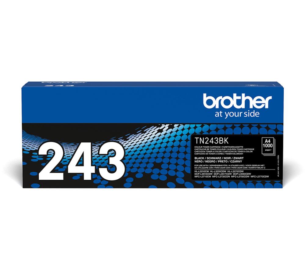 Brother TN-243BK Toner Cartridge, Black, Single Pack, Standard Yield, Includes 1 x Toner Cartridge, Brother Genuine Supplies