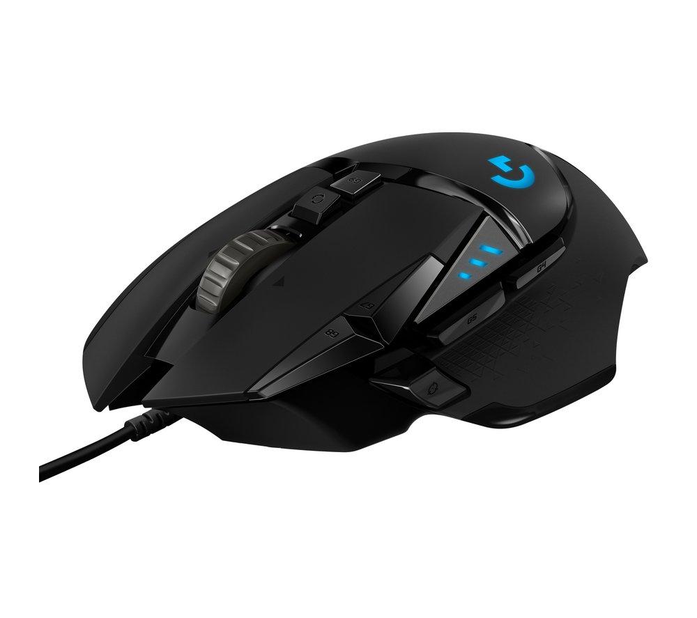LOGITECH G502 Hero Optical Gaming Mouse, Black
