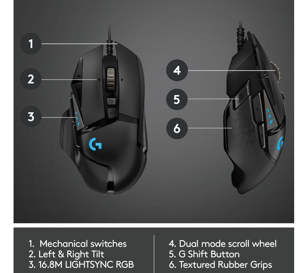 LOGITECH G502 Hero Optical Gaming Mouse image number 22 of 28