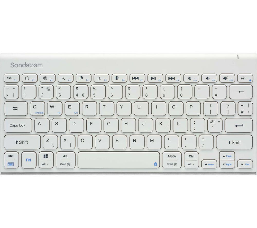 SANDSTROM SKBWHBT19 Wireless Keyboard, White