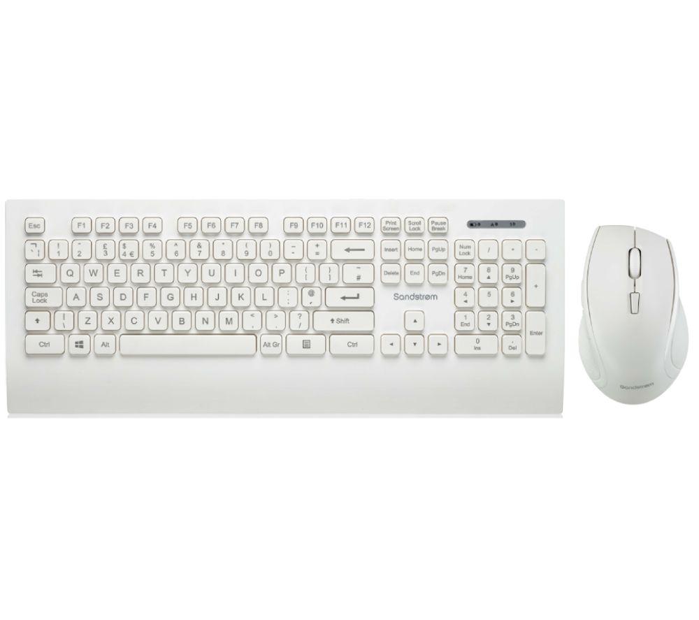 SANDSTROM SDESWLW19 Wireless Keyboard & Mouse Set - White