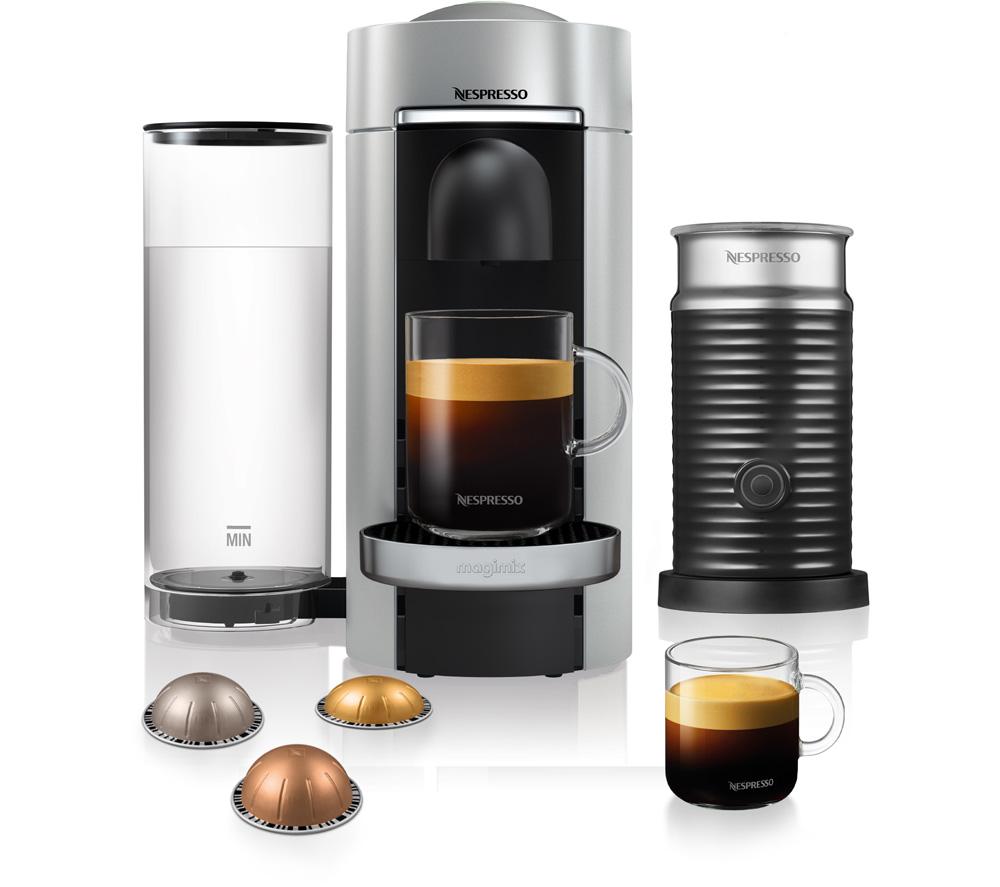 NESPRESSO by Magimix Vertuo Plus Coffee Machine with Aeroccino – Silver