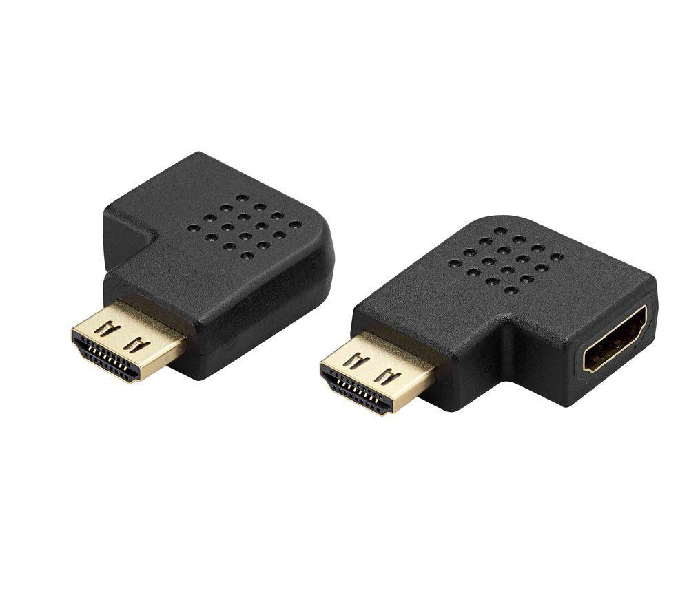 SANDSTROM SHDMAD119 HDMI to HDMI L-Shaped Adapter Set, Black