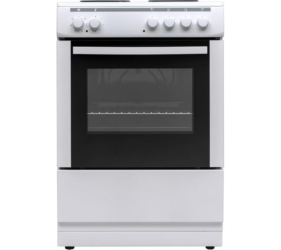 ESSENTIALS CFSE60W18 60 cm Electric Solid Plate Cooker - White