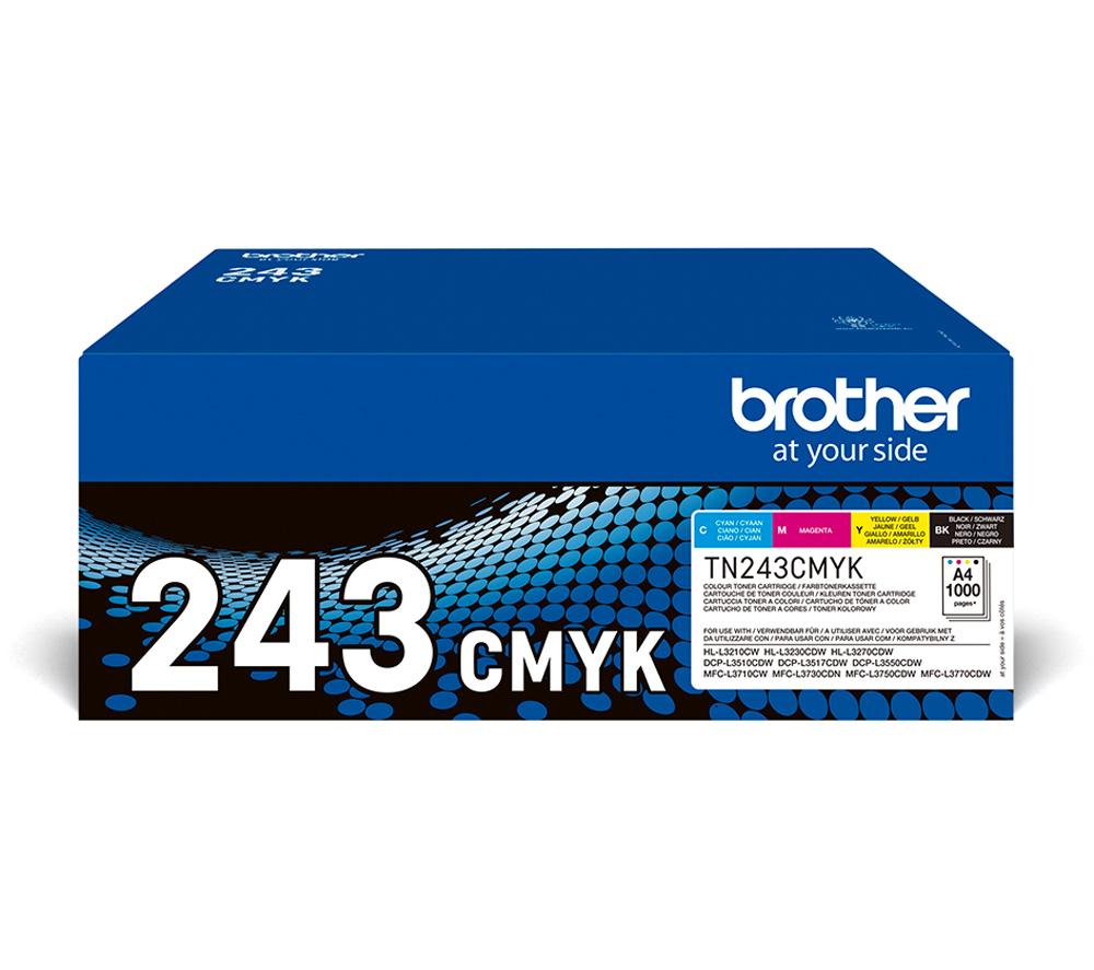 BROTHER TN243CMYK Cyan, Magenta, Yellow & Black Toner Cartridges, Magenta,Black,Black & Tri-colour,C