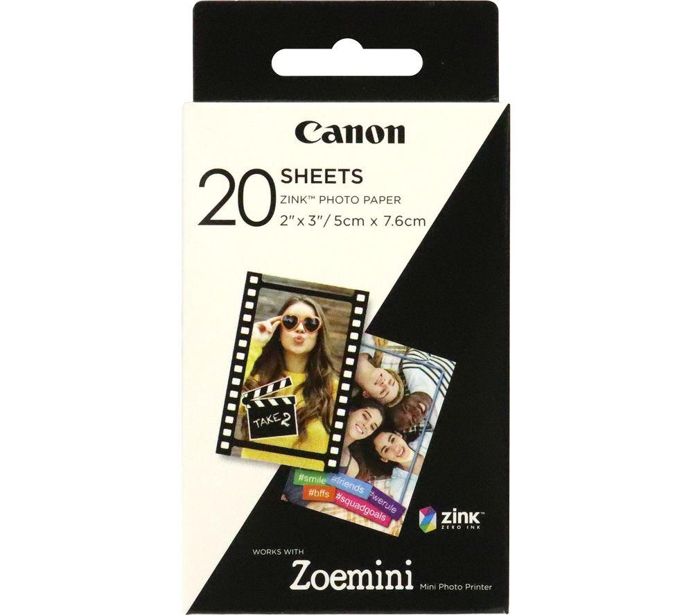 Canon Zinc Photo Paper 20 Sheets 4.25 Inches x 2.50 Inches x 0.75 Inches