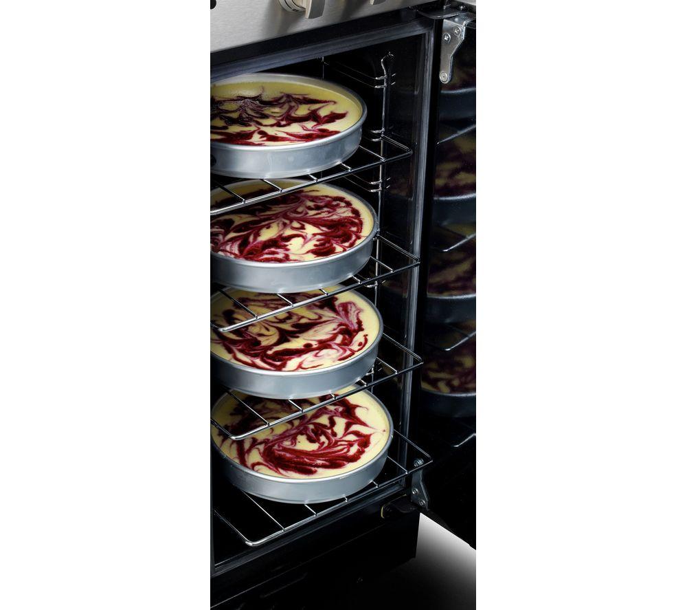 RANGEMASTER Professional Deluxe 90 Dual Fuel Range Cooker - Black & Chrome image number 5 of 7