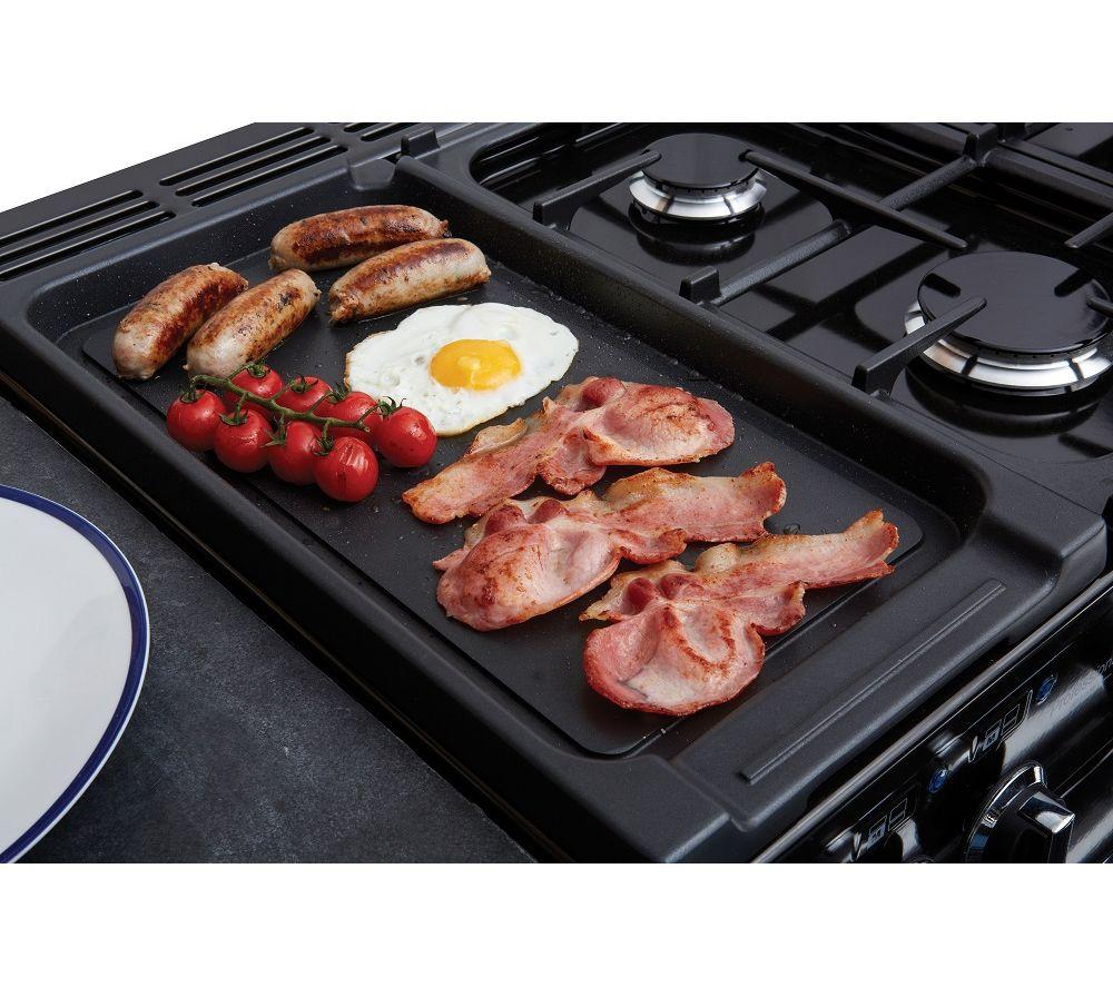 RANGEMASTER Professional Deluxe 90 Dual Fuel Range Cooker - Black & Chrome image number 6 of 7