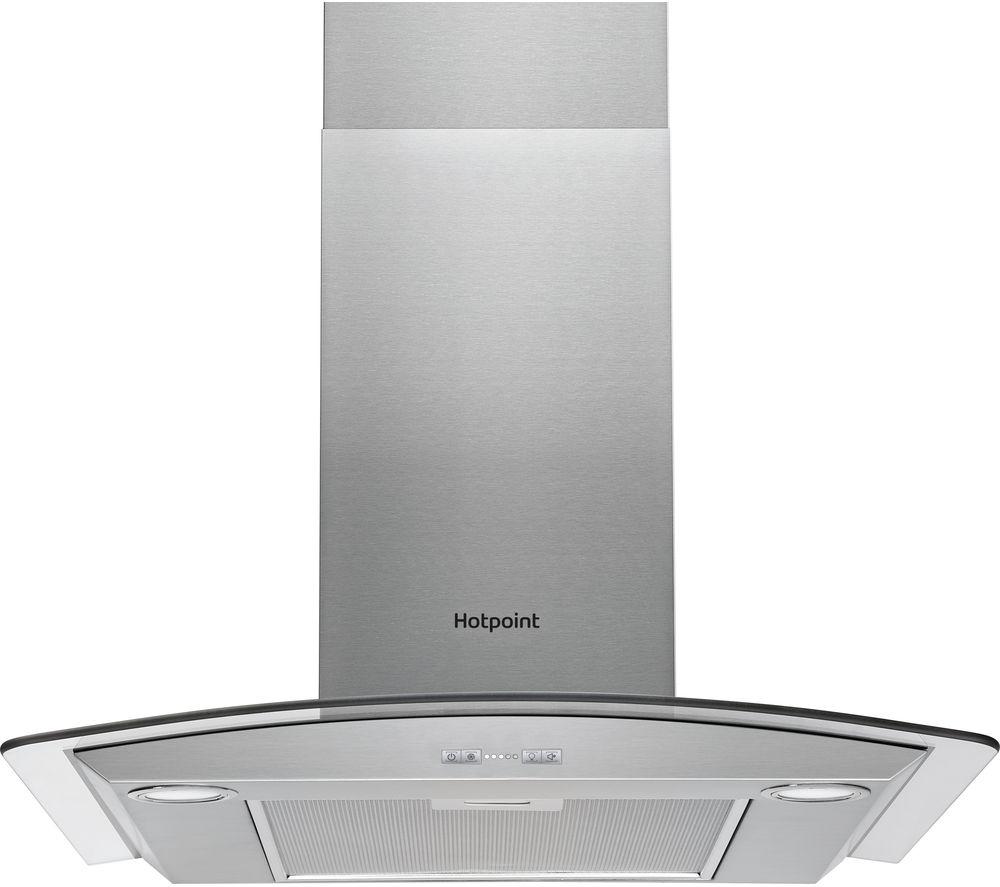 HOTPOINT PHGC6.4 FLMX Chimney Cooker Hood - Silver, Silver